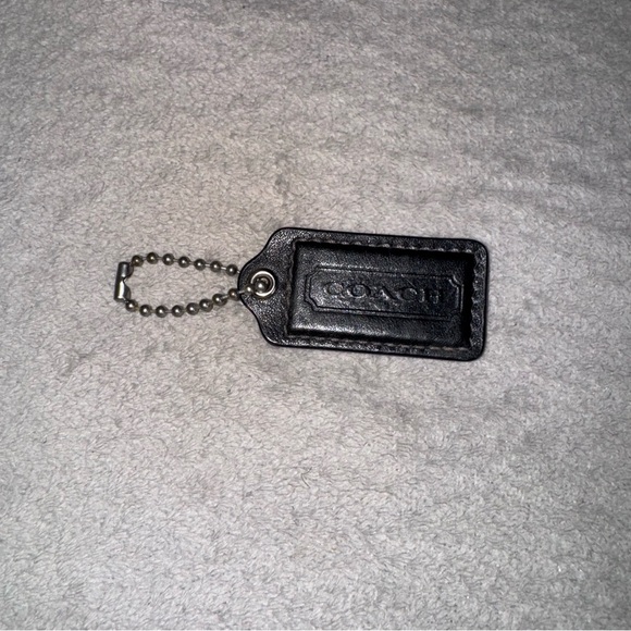 Coach Black Leather Keychain - Picture 1 of 3